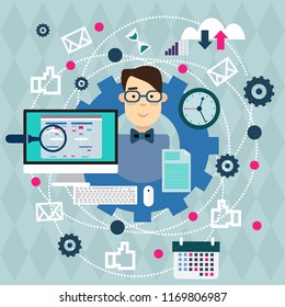 Vector image of character for web illustration