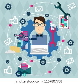 Vector image of character for web illustration