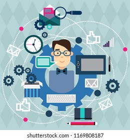 Vector image of character for web illustration
