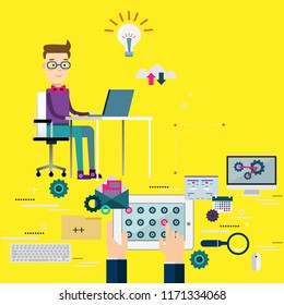 Vector image of character for web illustration