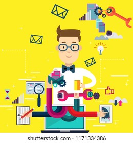 Vector image of character for web illustration