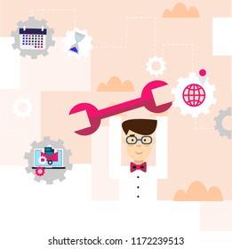 Vector image of character for web illustration