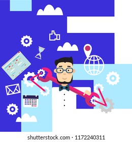 Vector image of character for web illustration