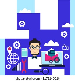 Vector image of character for web illustration