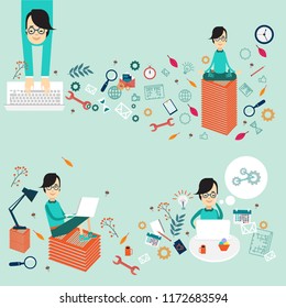 Vector image of character for web illustration