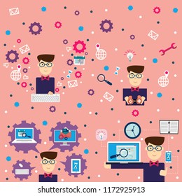 Vector image of character for web illustration