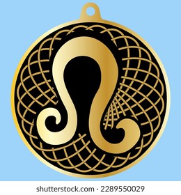 Vector Image Of A CHARM (medallion) With The Horoscope Symbol Of  LEO