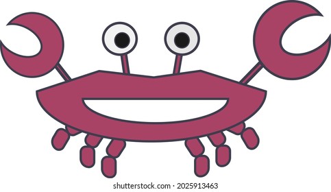 Vector image of a cheerful crab.