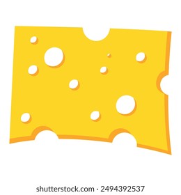 Vector image of cheese. Food and fast food concept. Element for your design. Ingredient for cooking.
