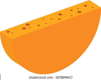 Imagen vectorial del queso con un agujero en el medio