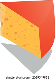 Vector image of a cheese wedge, for work presentations. icons. cheese shops and posters.