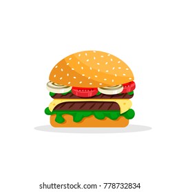 vector image of cheeseburger on white background