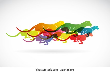 Vector image of an cheetah design on white background 