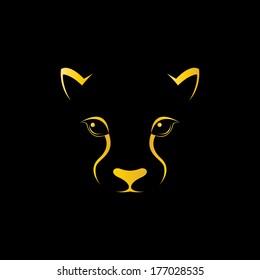 Vector image of an cheetah face on black background