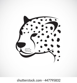 Vector image of an cheetah face on white background. Vector cheetah face for your design.