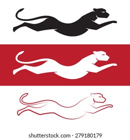 Vector image of an cheetah on white background and red background