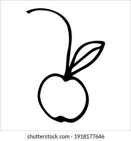 imagen vectorial de cerezas en estilo doodle