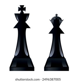 Vector image of chess. Concept of board games and competitions. Educational activity. Design element for banners, advertisements, websites, etc.