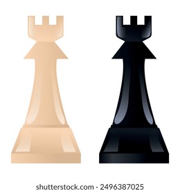 Vector image of chess. Concept of board games and competitions. Educational activity. Design element for banners, advertisements, websites, etc.