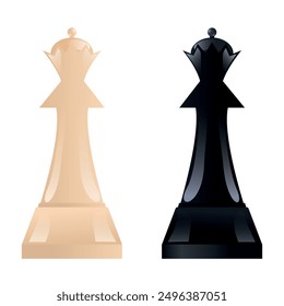 Vector image of chess. Concept of board games and competitions. Educational activity. Design element for banners, advertisements, websites, etc.