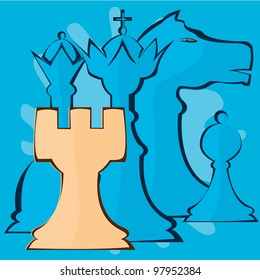 Vector image of chess pieces