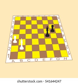 The vector image of the chessboard with figures