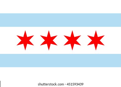 Vector image of  Chicago Flag. Proportion 2:3. EPS10.