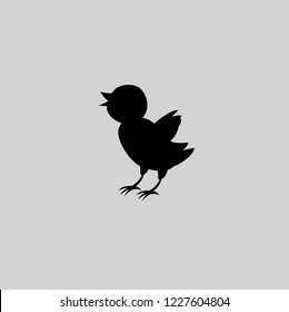 Vector image of an chick design silouette on gray background