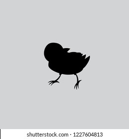Vector image of an chick design silouette on gray background