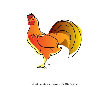 Vector image of an chicken design