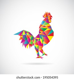 Vector image of an chicken design on white background