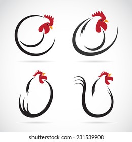 Vector image of a chicken design on white background. Farm Animals.