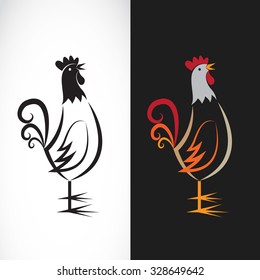 Vector image of an chicken design on white background and black background, Animals