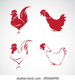 Vector image of an chicken design on white background