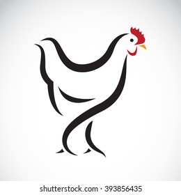 Vector image of an chicken design on white background