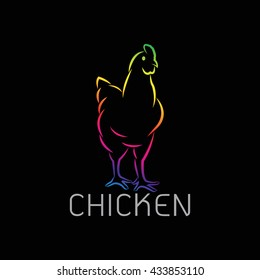 Vector image of an chicken design on black background.