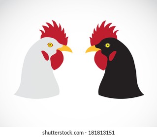 Vector image of an chicken head on white background