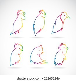 Vector image of an chicken head on white background