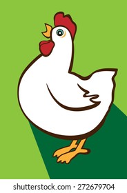 vector image of chicken on a green background