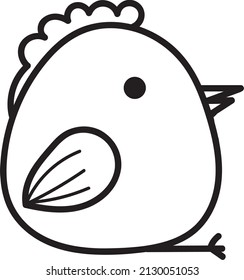 Vector image of a chicken on an isolated background. Christ is risen. Easter symbol.