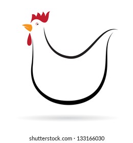 Vector image of an chicken on white background