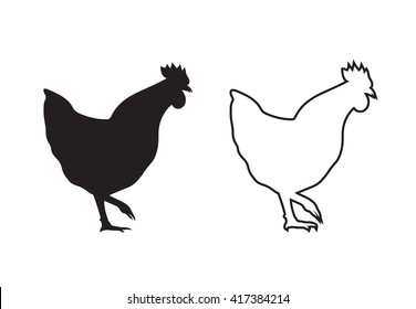 Vector image of an chicken on a white background.