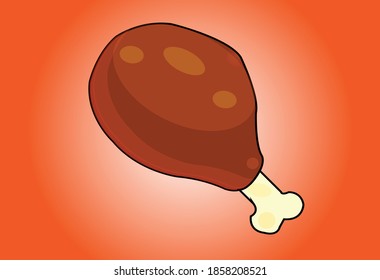 Vector image of chicken thighs, this food is also very popular with many people from among children and adults alike, it tastes good and can be eaten with anything