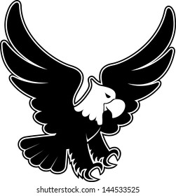 vector image of childish landing eagle design isolated on white background