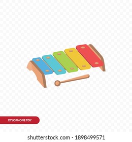 Vector image. Children's drawing of a toy xylophone.