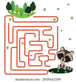Imagen vectorial de un laberinto de juegos educativos para niños. Enseñando lógica.