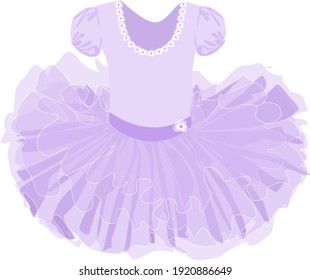 Vector Image Of A Children's Lush Ballet Tutu In Lilac Color 