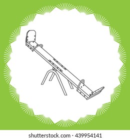 vector image of children's playground equipment, teeter-totter, seesaw