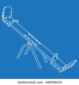 vector image of children's playground equipment, teeter-totter, seesaw