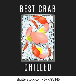 vector image of chilled seafood